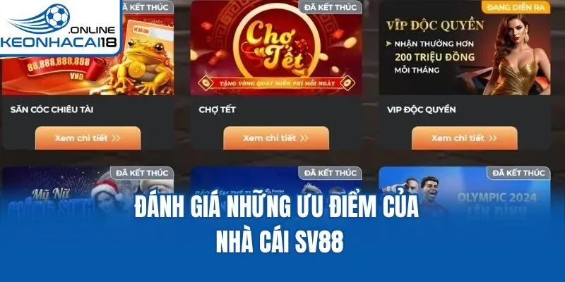 Đánh giá những ưu điểm của nhà cái SV88