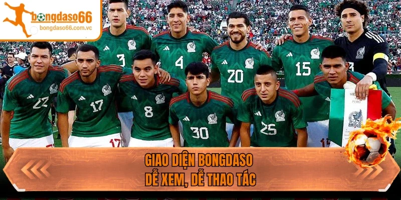 Giao diện Bongdaso dễ xem, dễ thao tác 